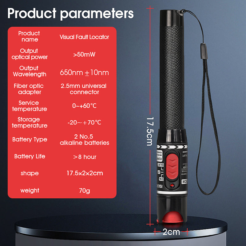 COMPTYCO AUA-H50 50km/mw Fiber Optic Testing Pen Laser Pen Breakpoint Detector VFL Configuration LC Adapter Visual Fault