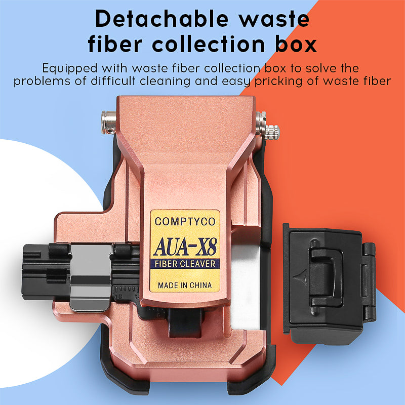 COMPTYCO High Precision AUA-X8 Fiber Optic One Step Cleaver Fiber Optic Cutter for Fusion Splicing Hot Melt Fiber Optic 