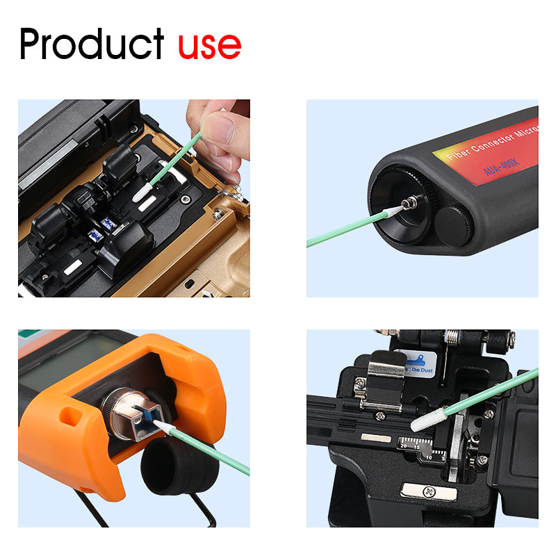 100pcs Fiber Optic Cleaning Rods Optical Fiber Swabs for 1.25mm/2.5mm LC/SC/FC/ST Connectors/Adaptors Fiber Optic Cleani