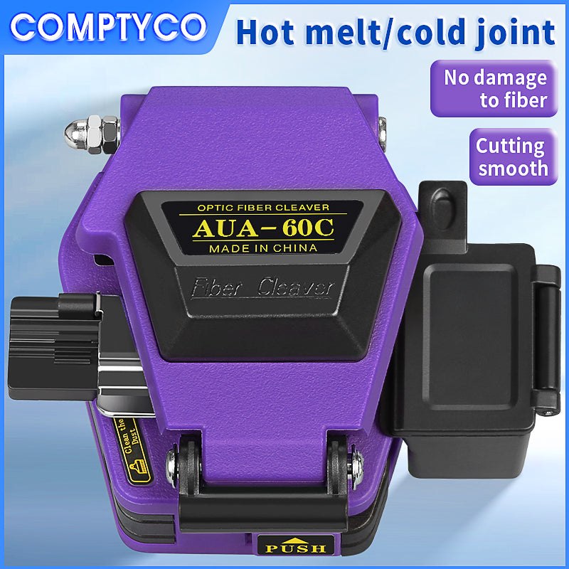COMPTYCO High Precision FTTH Fiber Optic Cutter for Fusion Splicing AUA-60C Cold Joint Hot Melt Tools Optical Fiber Clea