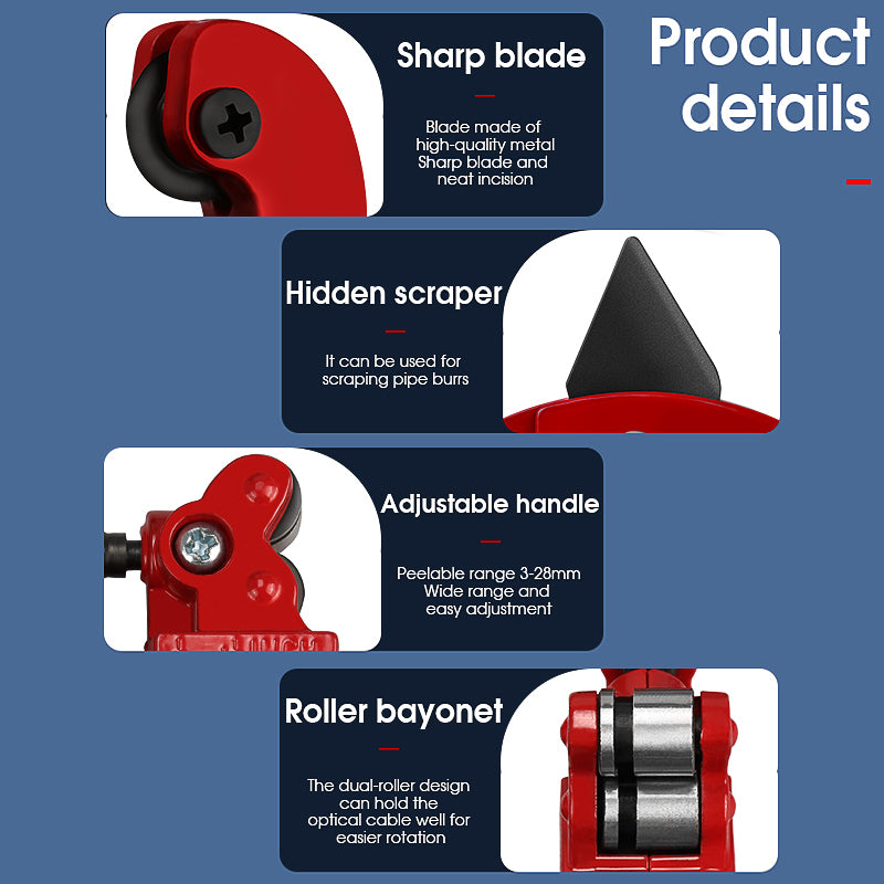 COMPTYCO Fiber Optic Stripper 3-28MM Horizontal Fiber Optic Cable Opener Fiber Optic Stripping Cable Strippers