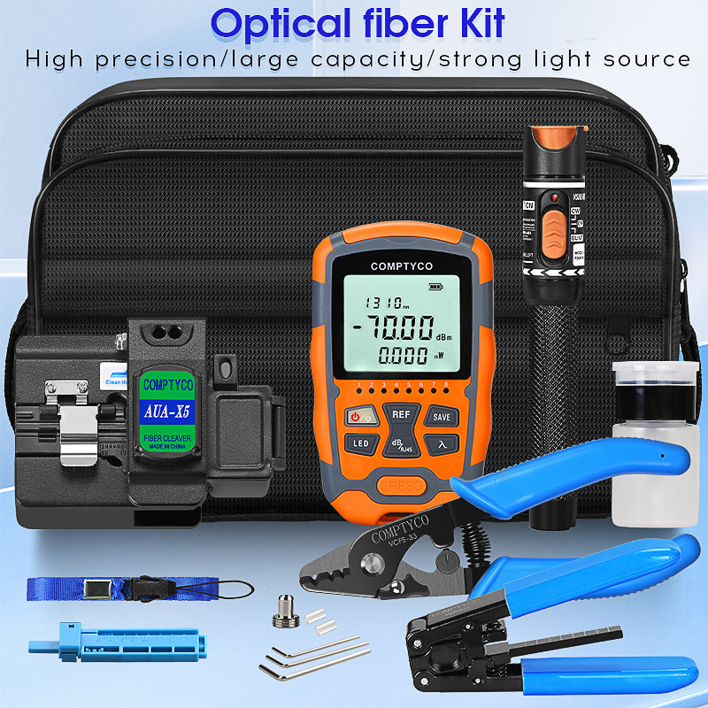 COMPTYCO AUA-X5 Optical Fiber Cleaver AUA-M7 Optical Power Meter Visual Fault Locator OPM VFL Fiber Tool Set Fibra Optic