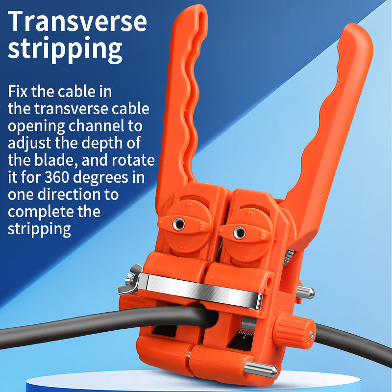 COMPTYCO AUA-F9 Fiber Optic Stripper 8-30mm Longitudinal and Transverse Fiber Optic Cable Opener Optical Cable Cutter