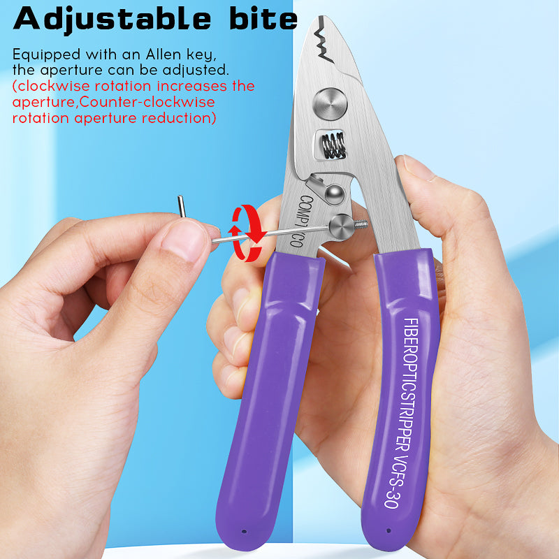 COMPTYCO VCFS-30 Stainless Steel High Quality Fiber Optical Stripper Three-hole Fiber Stripper 125-250um and 2-3mm
