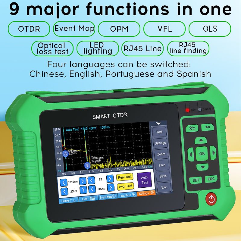 COMPTYCO AUA501U/A Live Testing Optical Time Domain Reflectometer 80km 1550nm 9 Functionality OPM VFL Fiber Optic Tester