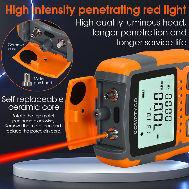 COMPTYCO Optical Multi Meter Multi-function OPM+VFL+LED+RJ45 Tester Visual Fault Locator Dry Battery Mini Optical Power 