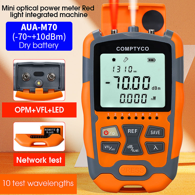 COMPTYCO Optical Multi Meter Multi-function OPM+VFL+LED+RJ45 Tester Visual Fault Locator Dry Battery Mini Optical Power 