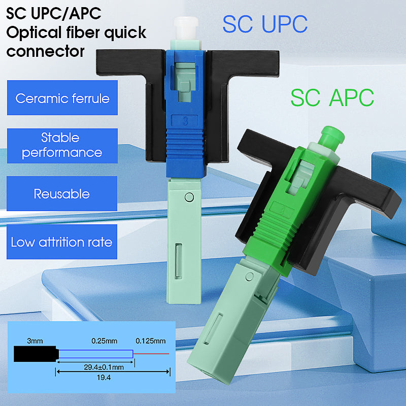 COMPTYCO Factory Price Fiber Optic Quick Connector SC UPC/APC Fabric Fiber Optic Beam Connectors Single Mode FTTH Fast C