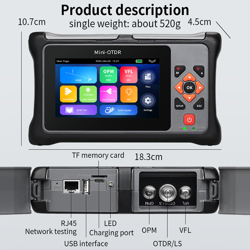 COMPTYCO Smart Mini FTTH OTDR KP800 Active Fiber Optic Tester 850/1300/1310/1550/1625/1650nm OPM VFL 100km SM MM Live te