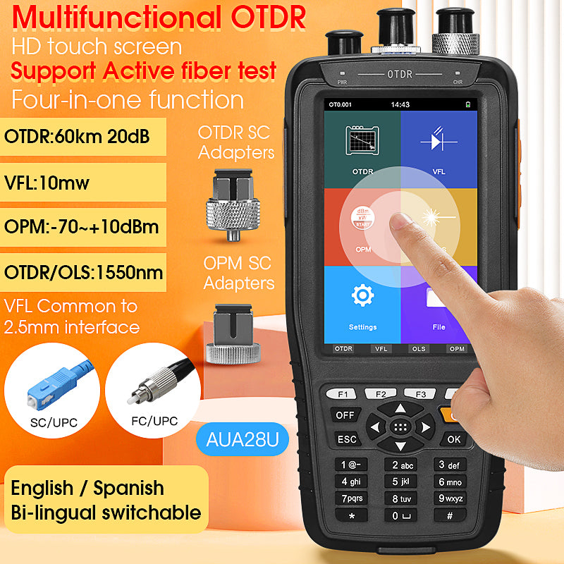 COMPTYCO AUA28U/28A Optical Time Domain Reflectometer Live Online Testing 60KM Multifunctional 1550nm Fiber Optic Tester