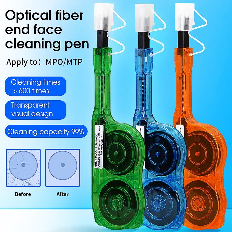 COMPTYCO AUA-M600 One-Click Cleaner Tool Fiber Optic Cleaning Pen 600 Times MPO MTP Connectors Pen Type Fiber Optic Clea