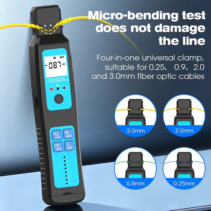 COMPTYCO 6in1 Active Optical Fiber Identifier with VFL/OPM/LED/RJ45 Tester Live Detector Identifier SM/MM Fiber Optic Id