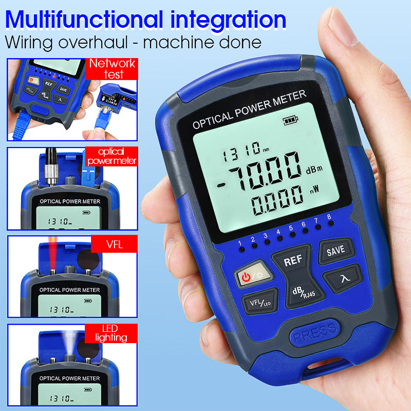 COMPTYCO Optical Multi Meter OPM+VFL+LED+RJ45 Tester Function Visual Fault Locator FC/SC/ST Dry Battery Mini Optical Pow