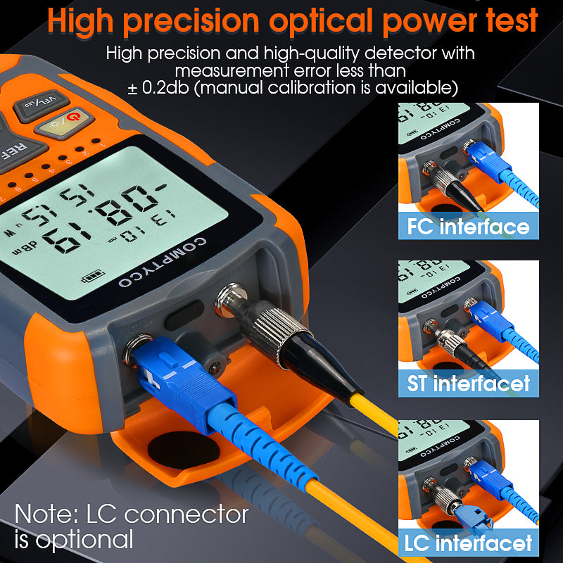 COMPTYCO High Precision Optical Multi Meter Multi-function OPM+VFL+LED+RJ45 Tester Visual Fault Locator Mini Optical Pow