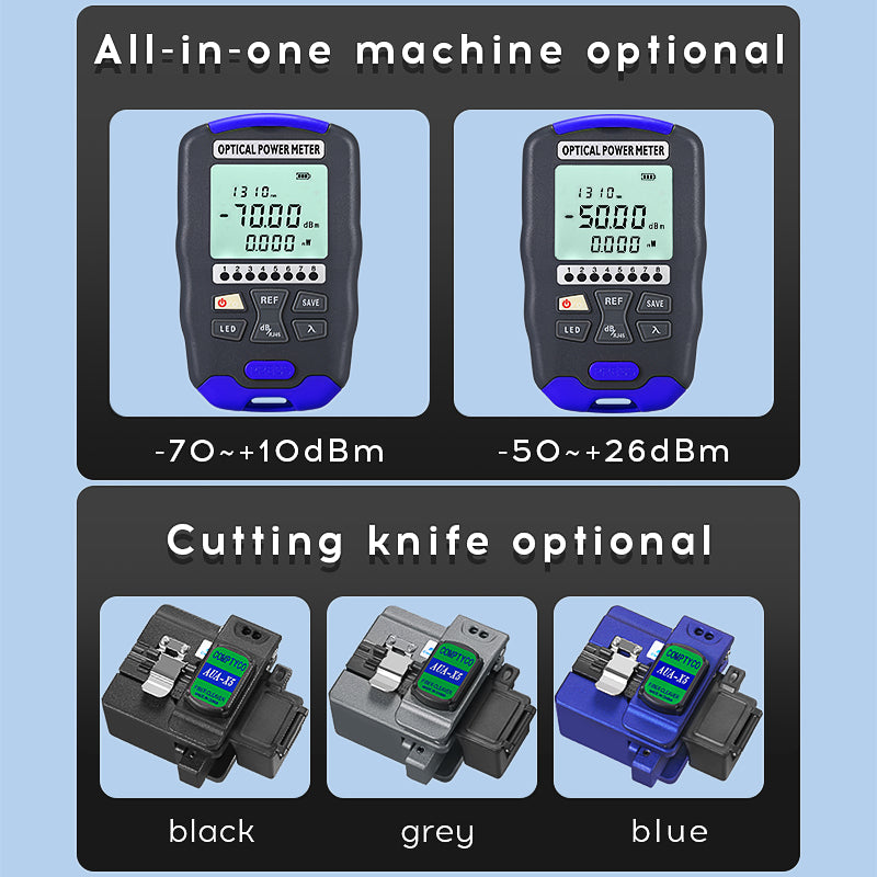 COMPTYCO AUA-X5 Hot Welding Fiber Cleaver AUA-DC7 Optical Power Meter Visual Fault Locator OPM and VFL Optical Fiber Too