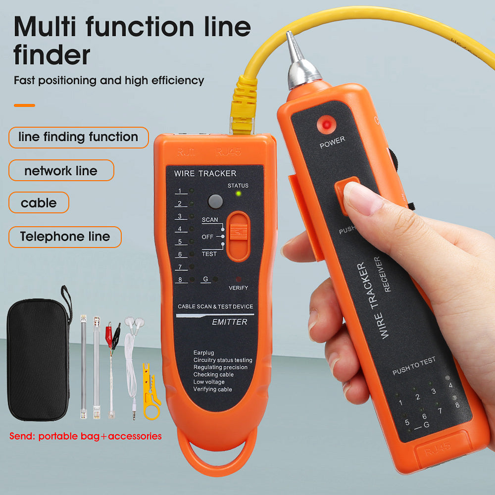 COMPTYCO Orange Multifunctional Line Finder RJ45 RJ11 Cable Telephone Network Cable Tester Fiber Optic Line Finder