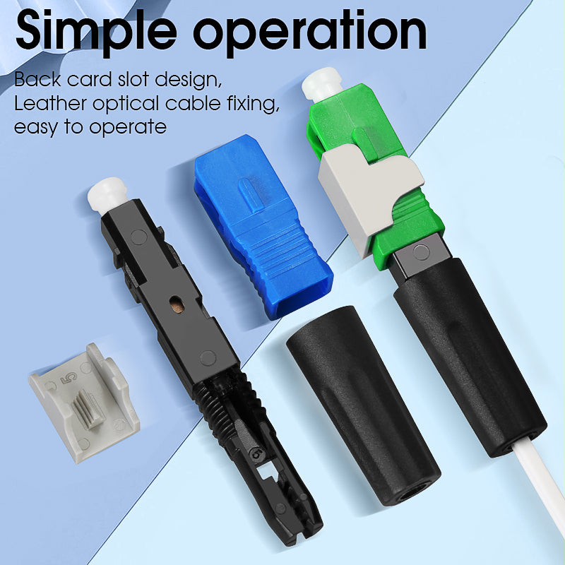 High Quality FTTH Click Connectors SC/UPC SC/APC Fiber Cable Skin Cold Splicing Device Single Mode Fiber Optic Quick Con