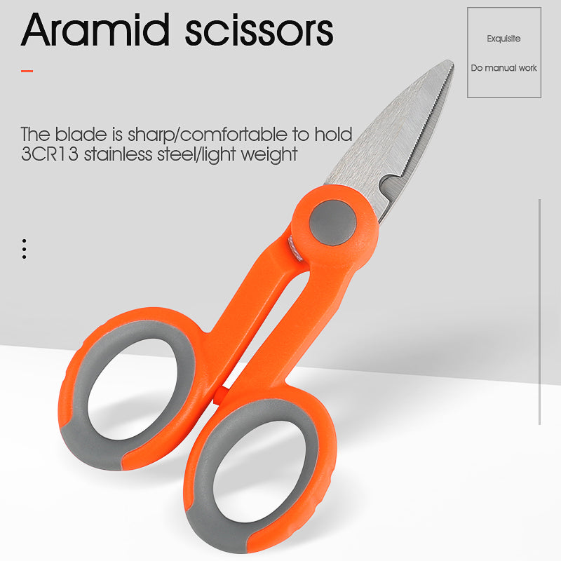 COMPTYCO Handle Electrician Sawtooth Aramid Cutting Tail Fiber Jumper Fiber Cable Scissors Fiber Optic Patch Cord Scisso