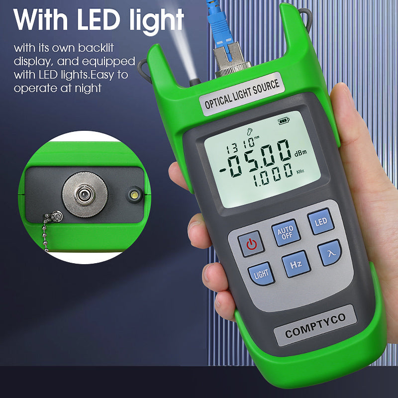 COMPTYCO Fibre Optic Light Sources AUA-D1315 Dry Cell OLS Fiber Optical Laser Tester 1310 1550nm Handheld Optical Light 