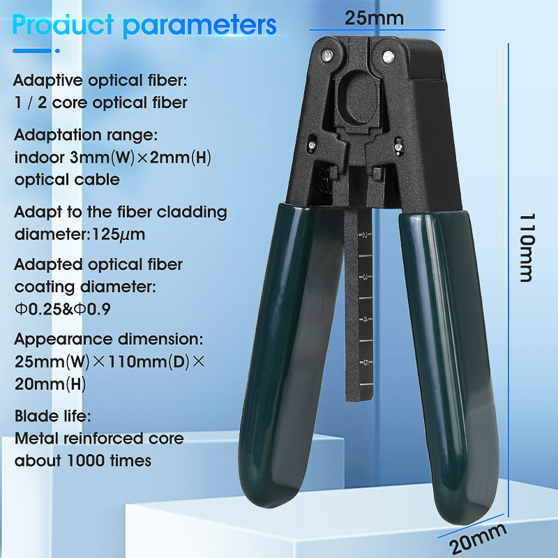 COMPTYCO Plastics Leather Drop Cable Stripper FTTH Fiber Tool Leather Wire Stripper Pliers 3mm (W) * 2mm (H) Fiber Strip