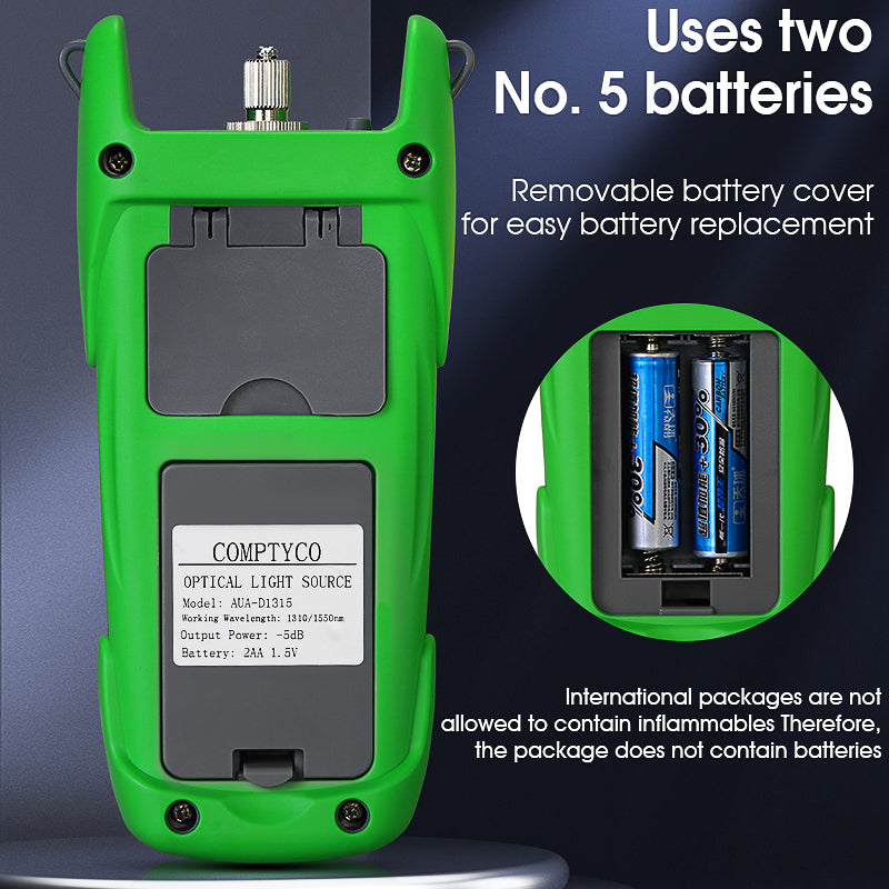 COMPTYCO Fibre Optic Light Sources AUA-D1315 Dry Cell OLS Fiber Optical Laser Tester 1310 1550nm Handheld Optical Light 