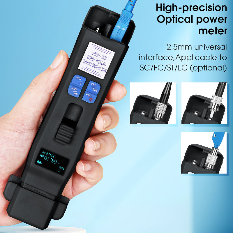 COMPTYCO MINI Charging Type Live Detector Identifier OFI+OPM+30mw VFL+LED Tester 800-1700nm SM MM Black Optic Fiber Iden