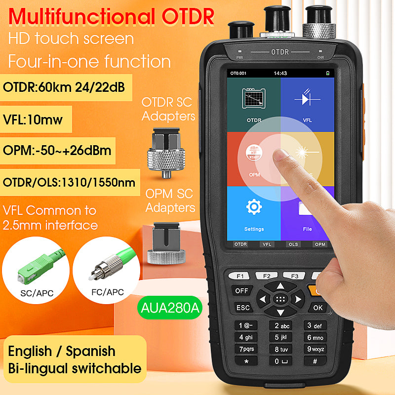 COMPTYCO AUA280U/280A Optical Time-domain Reflectometer 60KM Multifunctional Dual Wavelength 1310 1550nm Fiber Optic Tes