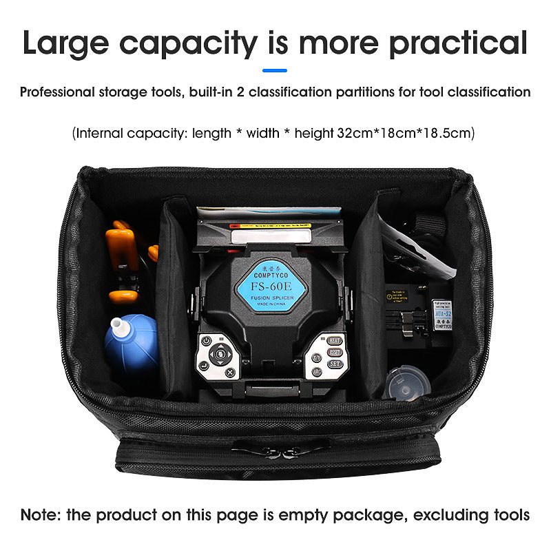 Fiber optic tool empty bag Fiber optic fusion machine bag FTTH tool kit 34.3 * 23 * 21cm Fiber optic tool bag
