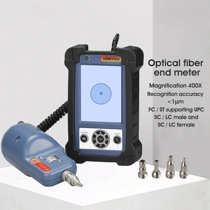 COMPTYCO Fiber Optic End Face Detector One Click 1.25/2.5mm Cleaning Pen Cleaning Box Fiber Optic Microscope Fiber Optic
