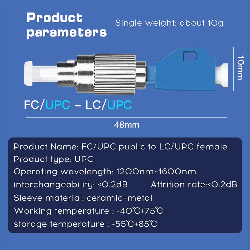COMPTYCO Fiber Optic Interface Adapter Flange Coupler Adapter Single Mode FC Male LC Female Fiber Optic Converter