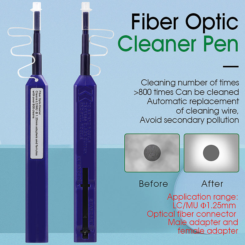 COMPTYCO Fiber Optic Cleaning Pen Fiber Optic Connectors Cleaning 800+ Times for 1.25mm LC/MU One Click Fiber Optic Clea
