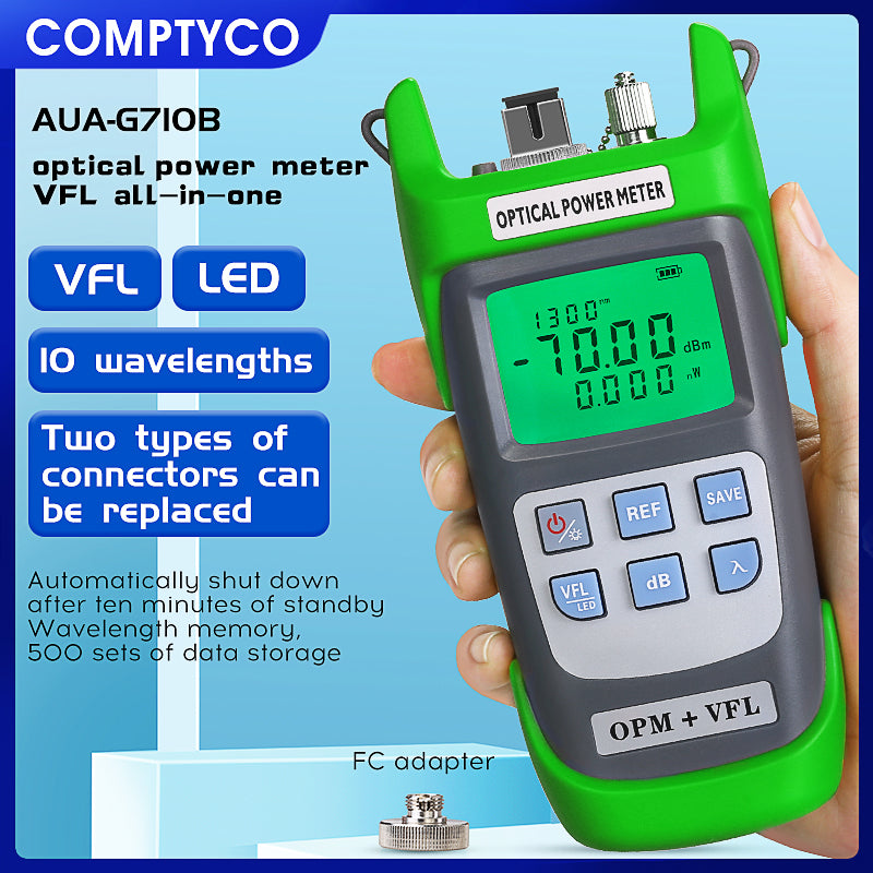 COMPTYCO High Precision Optical Multi Meter 3 in 1 OPM+VFL+LED Fiber Optic Equipment Visual Fault Locator Optical Power 