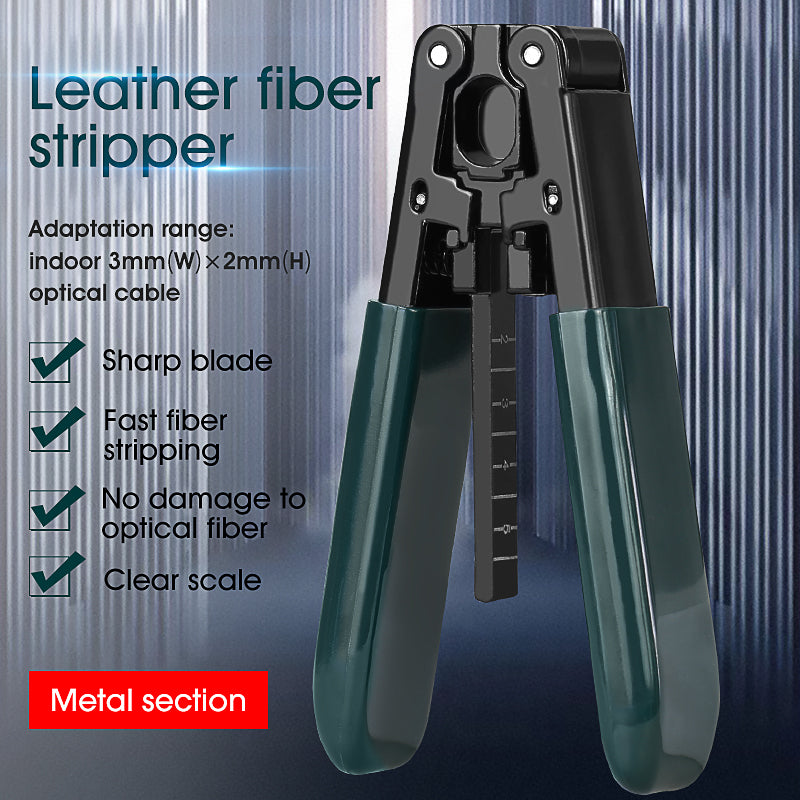 COMPTYCO Metal Leather Drop Cable Stripper FTTH Fiber Tool Leather Wire Stripper Pliers 3mm (W) * 2mm (H) Fiber Stripper