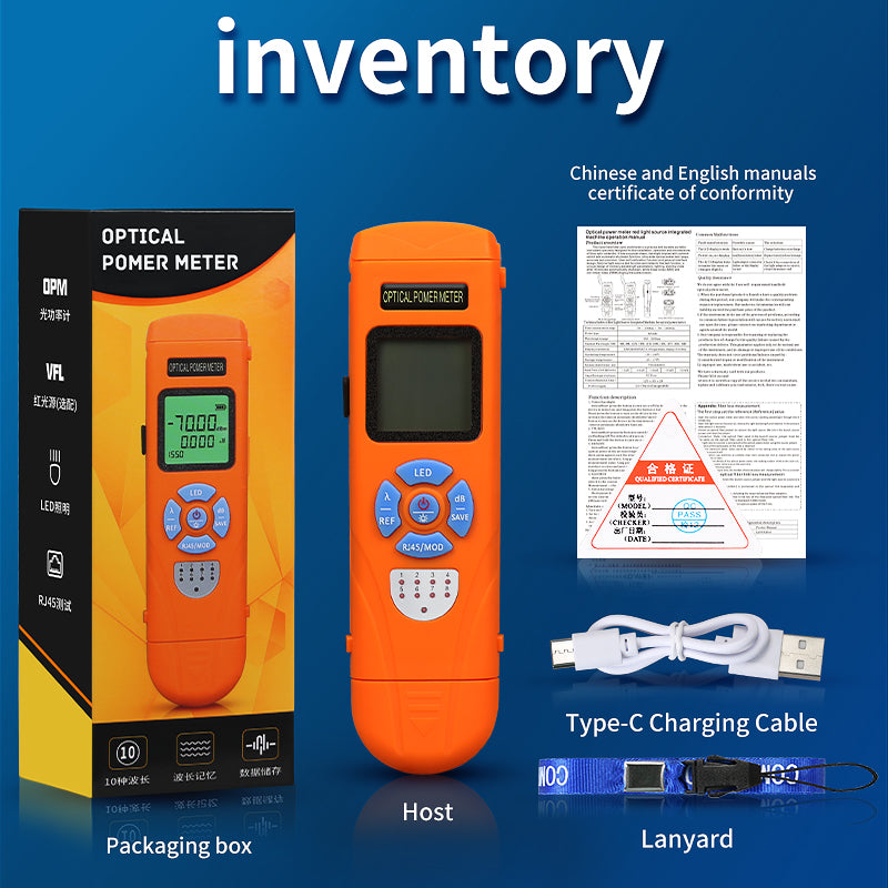 COMPTYCO Good Price Rechargeable OPM+ RJ45+LED AUA-C7/C5 Optical Fiber Tester 10 Wavelengths SC/FC/ST Mini Optical Power