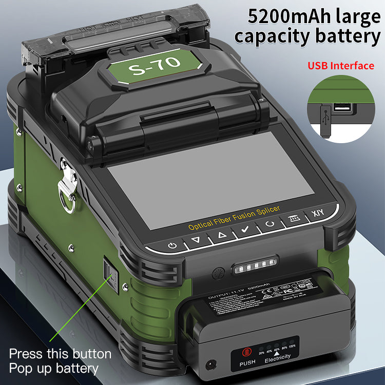 COMPTYCO S-70 Fiber Optic Splicing Machine 6 Motors 8/18S Fiber Optic Soudeuse FTTH Optical Fiber Welding Machine Fusion