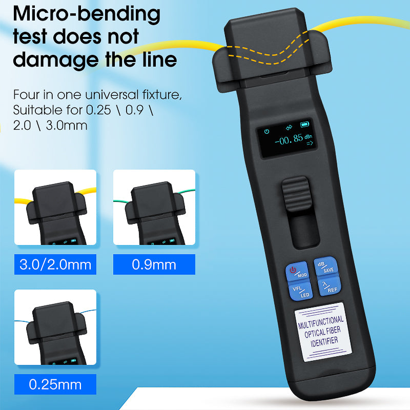 COMPTYCO MINI Charging Type Live Detector Identifier OFI+OPM+30mw VFL+LED Tester 800-1700nm SM MM Black Optic Fiber Iden