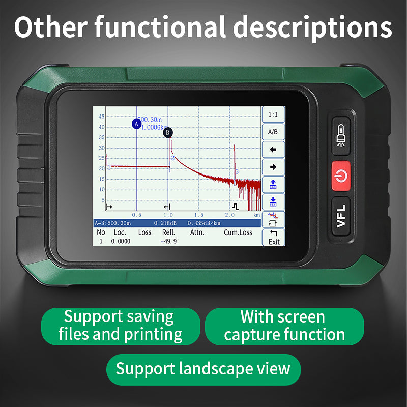 COMPTYCO AUA-18U/18A Optical Time Domain Reflectometer 80KM 20dB 6in1 Multifunctional Online Testing 1550nm 3.5 Inch Min