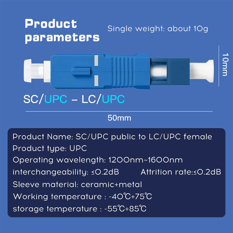 High Quality SM SC-LC Fiber Adapter Hybrid Optical Fiber Converters SC/UPC (Male) to LC/UPC ( Female) Fiber Optic Adapte