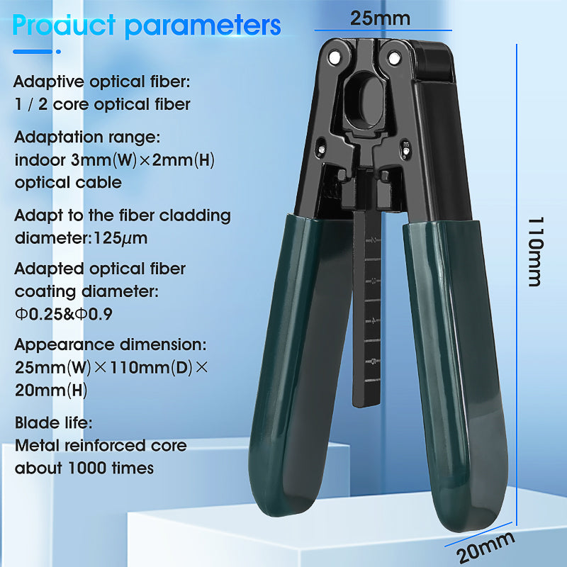 COMPTYCO Metal Leather Drop Cable Stripper FTTH Fiber Tool Leather Wire Stripper Pliers 3mm (W) * 2mm (H) Fiber Stripper
