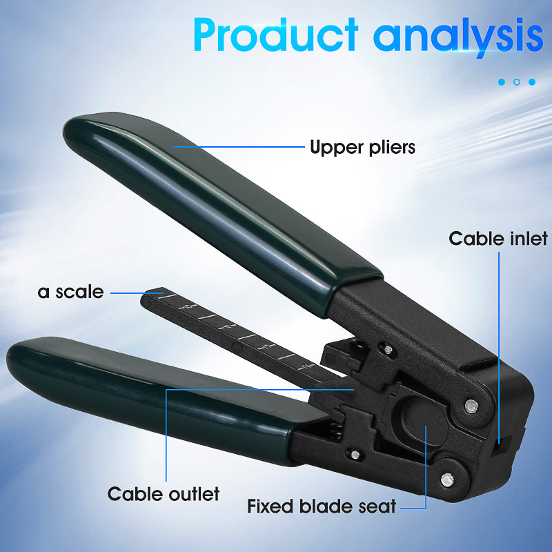 COMPTYCO Plastics Leather Drop Cable Stripper FTTH Fiber Tool Leather Wire Stripper Pliers 3mm (W) * 2mm (H) Fiber Strip
