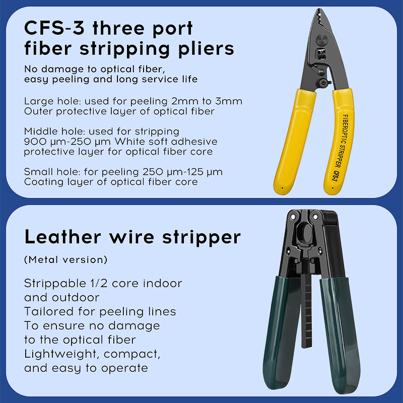 COMPTYCO FTTH 23pcs Fiber Tool Kit Optical Fiber Splicing Tool Box Fiber Cleaver VFL OPM Optic Tool Kit Box Kit Fibra Op