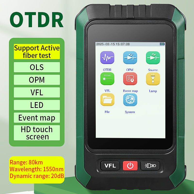 COMPTYCO AUA-18U/18A Optical Time Domain Reflectometer 80KM 20dB 6in1 Multifunctional Online Testing 1550nm 3.5 Inch Min
