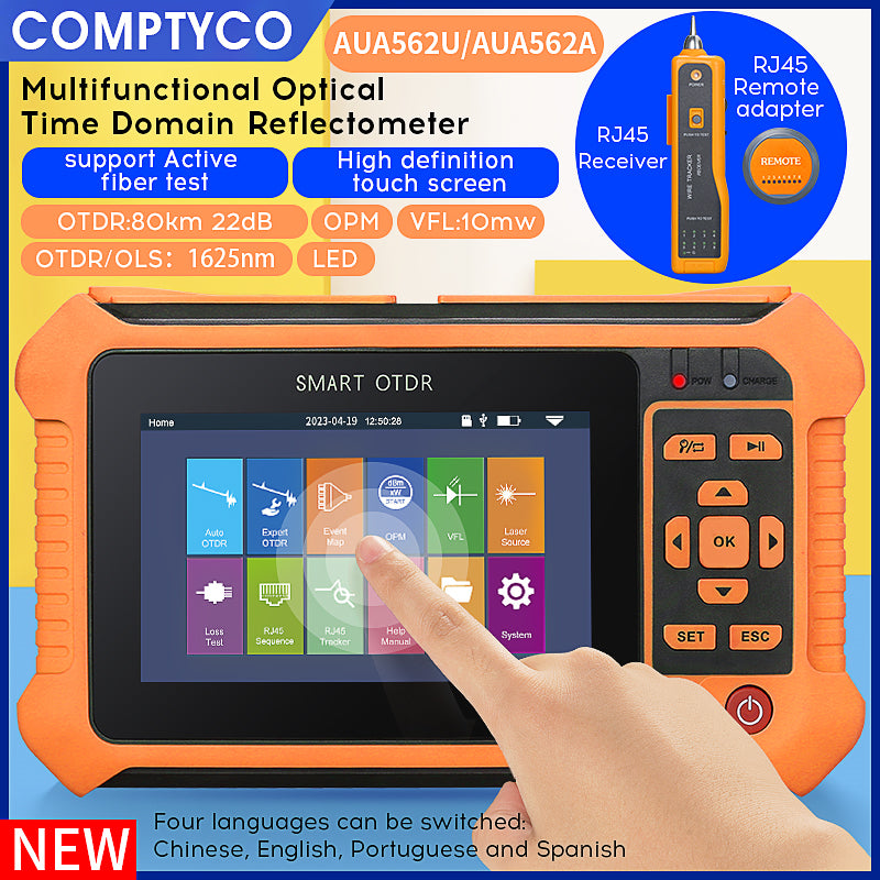 COMPTYCO AUA562U/A Live Testing Optical Time Domain Reflectometer 80km 1625nm 9 Functionality OPM VFL Fiber Optic Tester