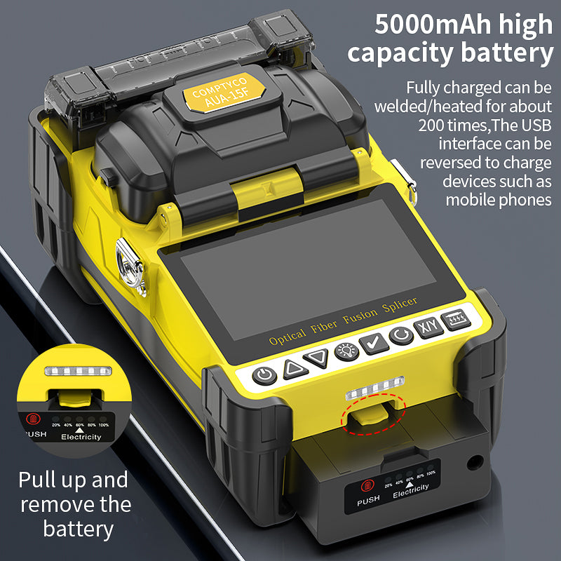 COMPTYCO Hot Sale AUA-15F Fiber Optic Splicing Machine with OPM VFL Fast Splice 6 Motors FTTH 8/18s Optical Fiber Fusion