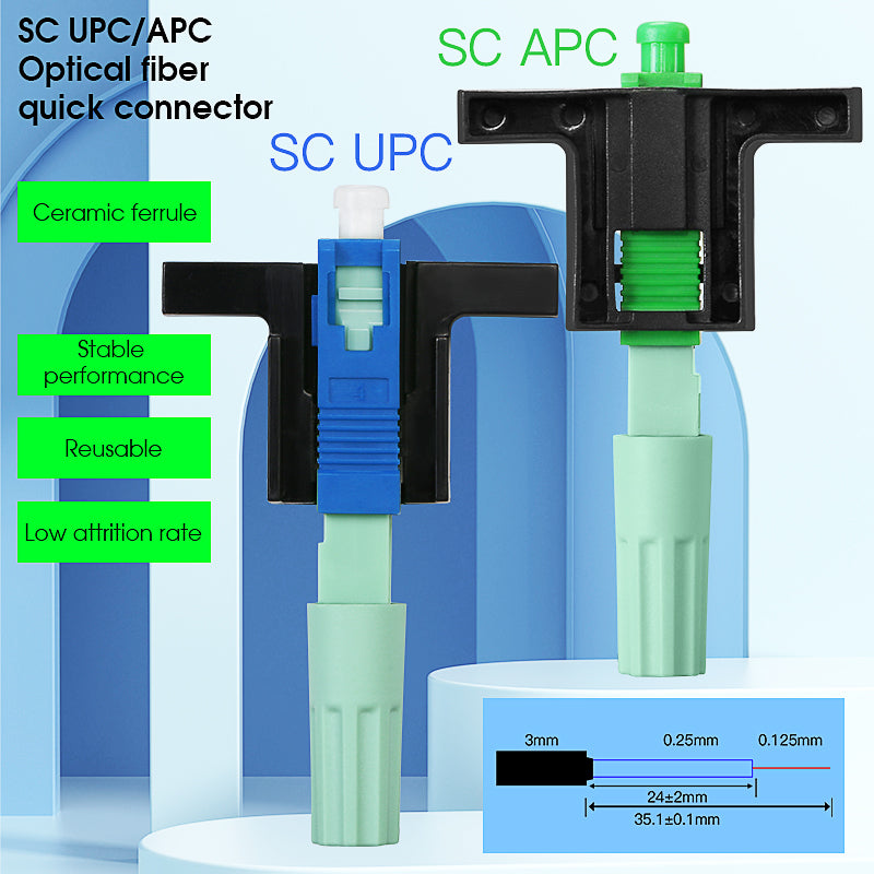 FTTH SC/UPC SC/APC Fiber Optic Fast Connector Quick Connector Drop Cable Fast Click Connector SM Fiber Optic Quick Conne