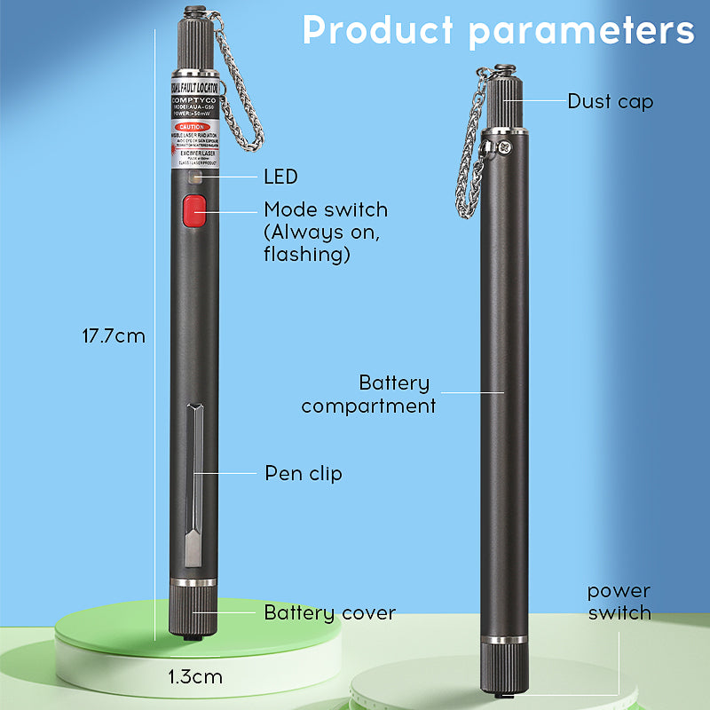 COMPTYCO 5-50mw Dry Cell Fiber Optic Testing Pen Red Light Source Breakpoint Detector Laser Pen VFL 5-50km Visual Fault 