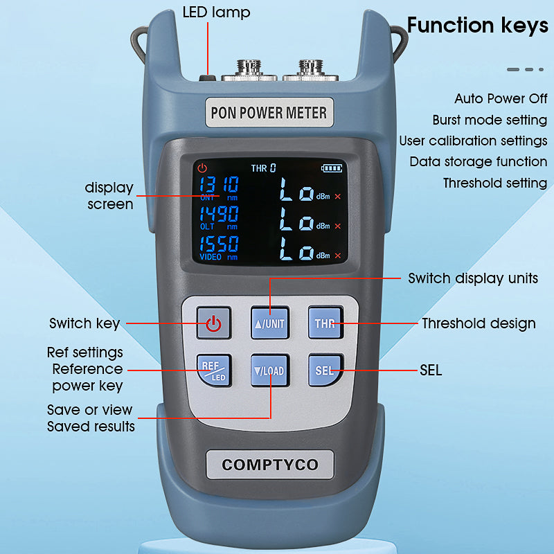COMPTYCO AUA-330U/A SC/FC/UPC/APC FTTH Tester Network Detection Online test ONT/OLT 1310/1490/1550nm PON Optical Power M