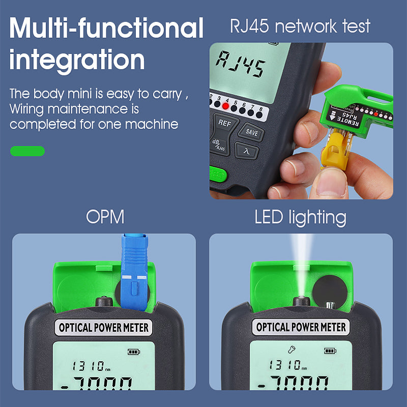 COMPTYCO High Precision Fiber Optic Tester A-D7/D5 OPM with LED and RJ45 Tester Fiber Optic Equipment Mini Optical Power