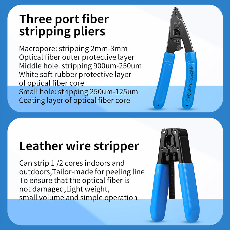 FTTH Fiber Tool Set with Recharge OPM VFL Optical Power Meter Visual Fault Locator Fiber Cleaver De Fibre Optique Fiber 