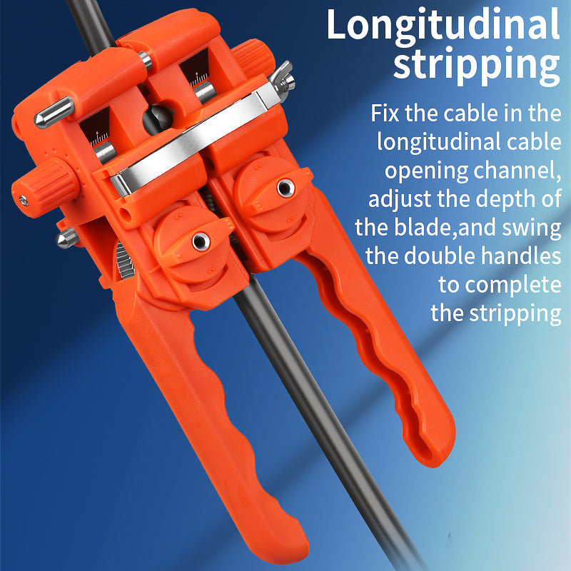 COMPTYCO AUA-F9 Fiber Optic Stripper 8-30mm Longitudinal and Transverse Fiber Optic Cable Opener Optical Cable Cutter